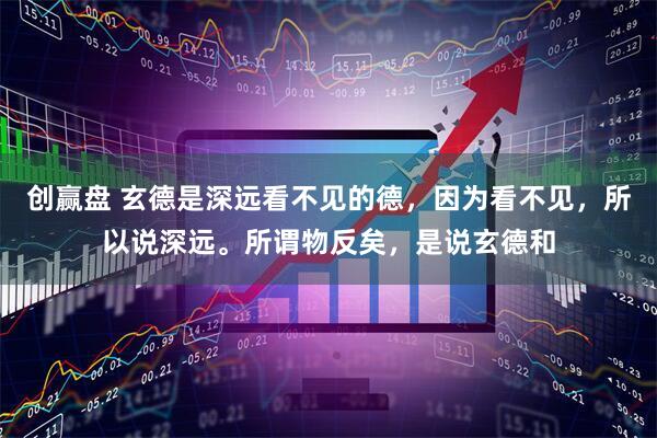 创赢盘 玄德是深远看不见的德，因为看不见，所以说深远。所谓物反矣，是说玄德和