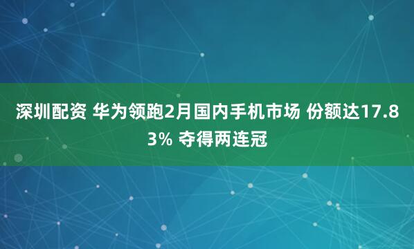 深圳配资 华为领跑2月国内手机市场 份额达17.83% 夺得两连冠