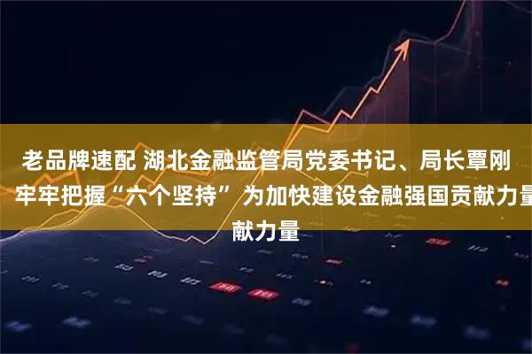 老品牌速配 湖北金融监管局党委书记、局长覃刚：牢牢把握“六个坚持” 为加快建设金融强国贡献力量