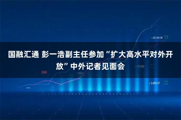 国融汇通 彭一浩副主任参加“扩大高水平对外开放”中外记者见面会
