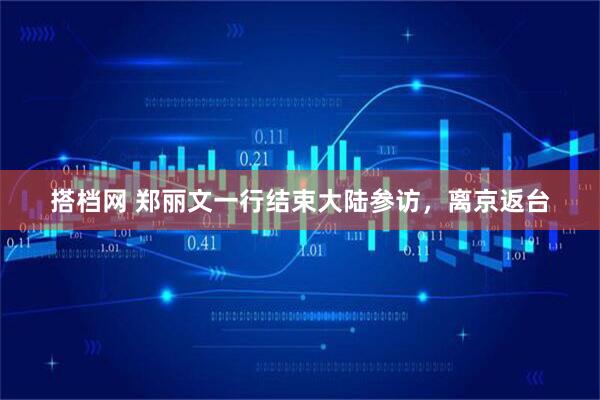 搭档网 郑丽文一行结束大陆参访，离京返台