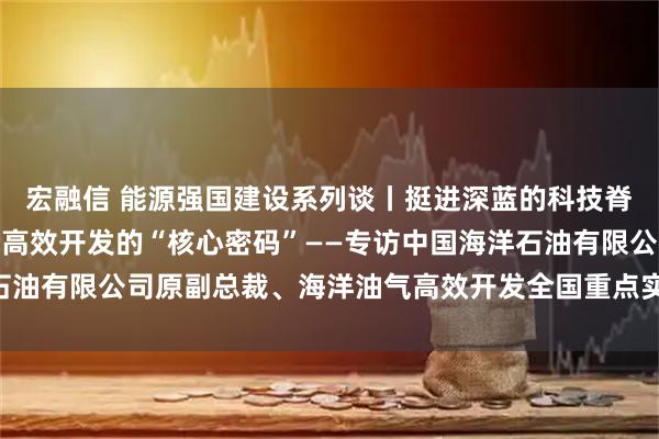 宏融信 能源强国建设系列谈丨挺进深蓝的科技脊梁：探寻中国海洋油气高效开发的“核心密码”——专访中国海洋石油有限公司原副总裁、海洋油气高效开发全国重点实验室主任孙福街