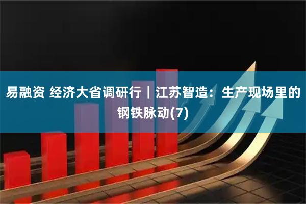 易融资 经济大省调研行｜江苏智造：生产现场里的钢铁脉动(7)